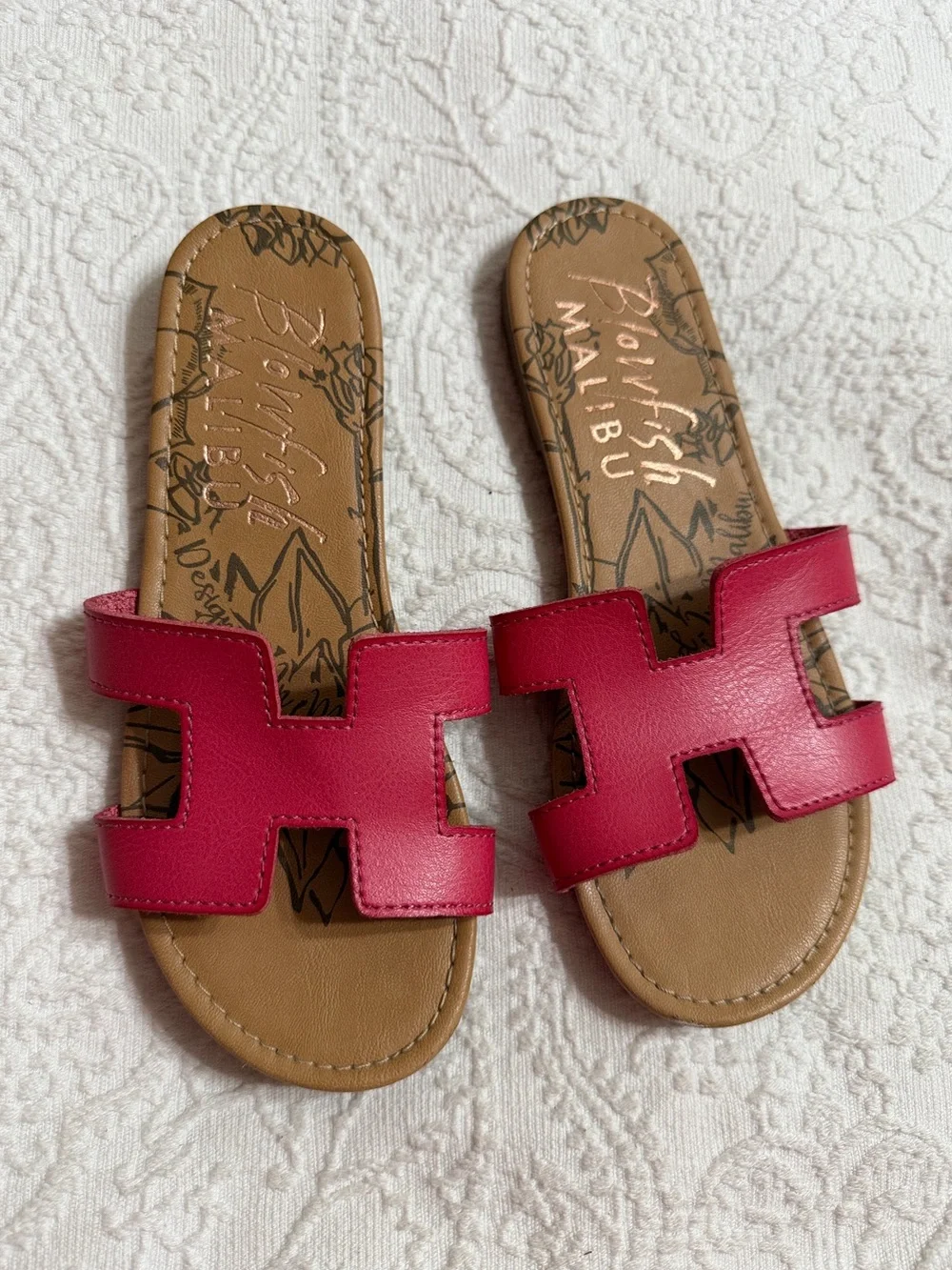 Blowfish Malibu Girls' Pink Slide Sandals Size 4M (Big Girl)